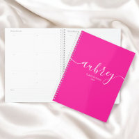 Calligraphie Girl Moderne Pink Planner