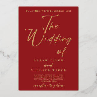 Calligraphie Gold Elegant | Faire-part de mariage 