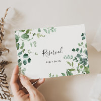 Calligraphie Green Foliage Mariage Réservé Signal