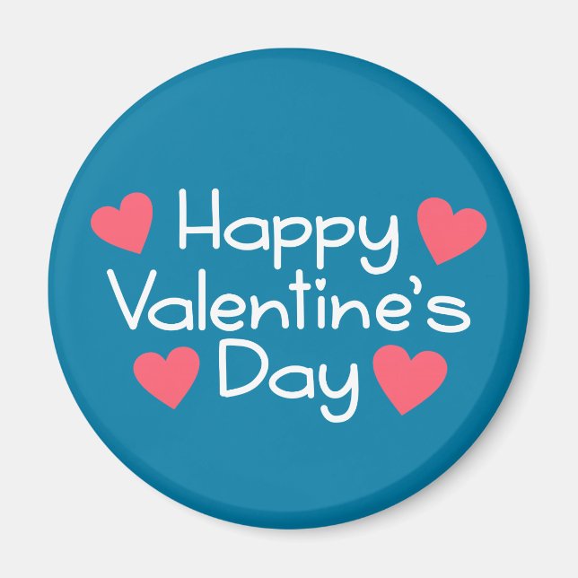 Calligraphie Heureuse Sainte-Valentin | Magnet (Devant)