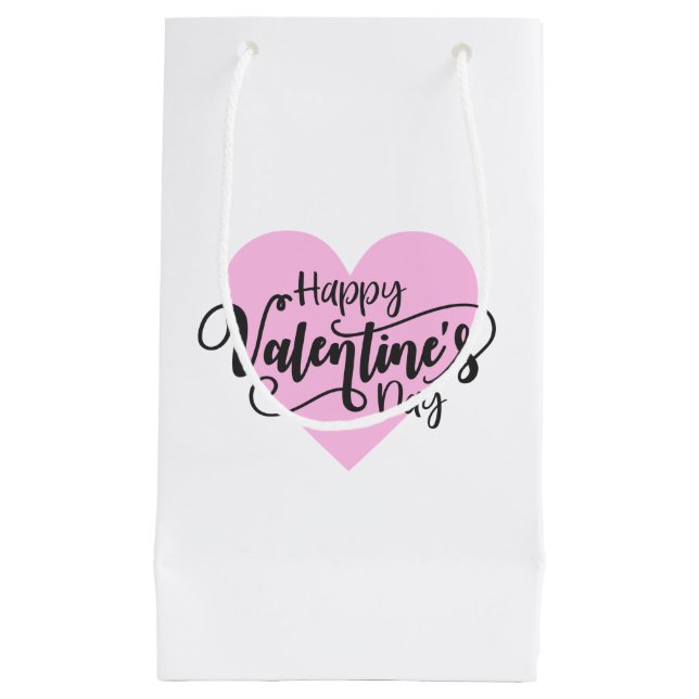 Calligraphie Heureuse Sainte-Valentin | Sac cadeau (Devant)