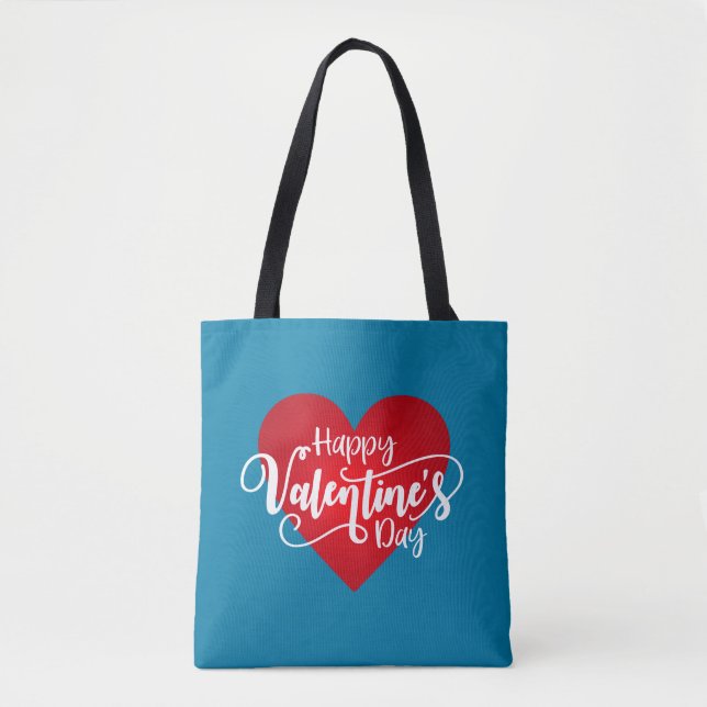 Calligraphie Heureuse Sainte-Valentin | SAC FOURRE (Devant)