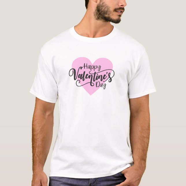 Calligraphie Heureuse Sainte-Valentin | T-shirt (Devant)