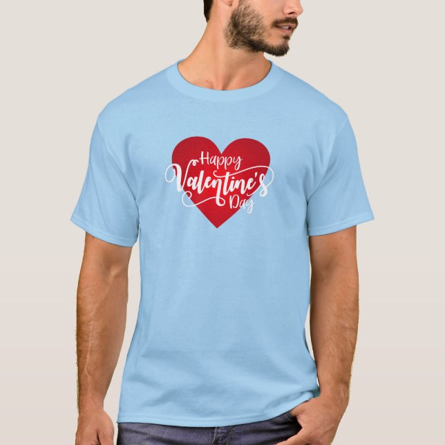 Calligraphie Heureuse Sainte-Valentin | T-shirt (Devant)