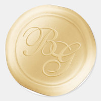 Calligraphie jaune Monogramme Stickers cire
