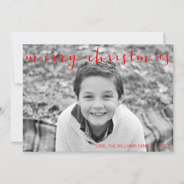 Calligraphie Joyeux Noël Carte photo horizontal (Devant)