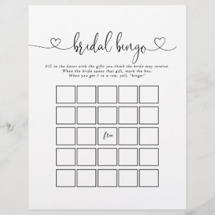 Calligraphie Lot Script Bridal Bingo Jeu