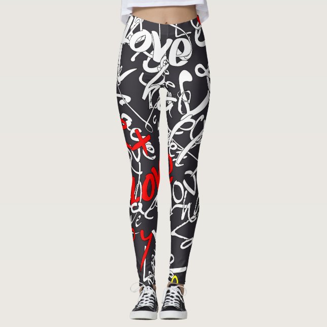 Calligraphie Love Yoga Leggings (Devant)