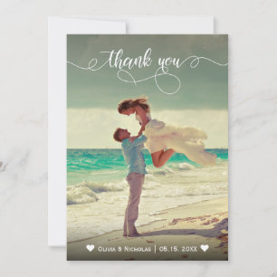 Calligraphie lunaire Carte de remerciements photo