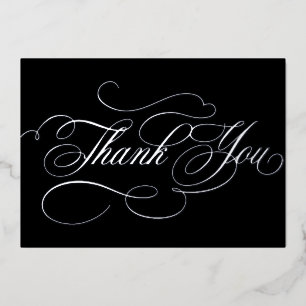 Calligraphie mariage intemporel Argent Carte de re