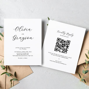 Calligraphie minimaliste BUDGET Code QR RSVP Maria