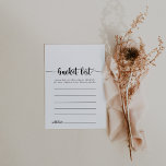 Calligraphie minimaliste Cartes simples de liste d<br><div class="desc">Ces calligraphie minimaliste cartes simples liste de seau sont l'activité parfaite pour une réception de mariage ou une douche nuptiale simple. Le design sobre et élégant présente une typographie de script classique et sophistiquée en noir et blanc. Modifier le libellé pour convenir à tout événement de vie. Le panneau de...</div>