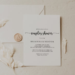 Calligraphie minimaliste Couples Douche Invitation