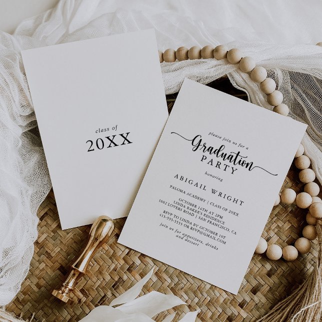 Calligraphie minimaliste Invitation de la fête de  (Créateur téléchargé)