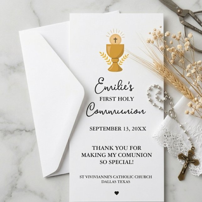 Calligraphie minimaliste Première Sainte Communion (Créateur téléchargé)