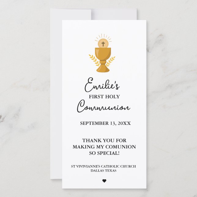 Calligraphie minimaliste Prière de première commun (Devant)