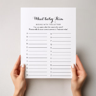Calligraphie moderne ABC Baby shower Jeu