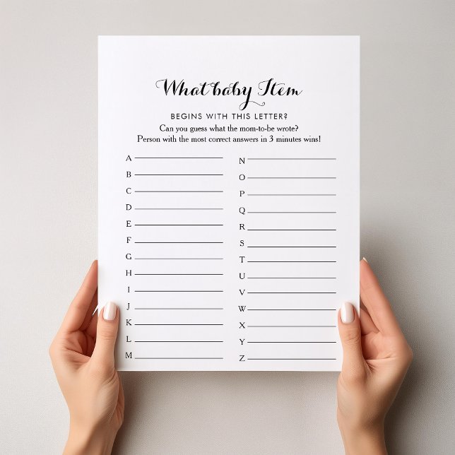 Calligraphie moderne ABC Baby shower Jeu (Créateur téléchargé)