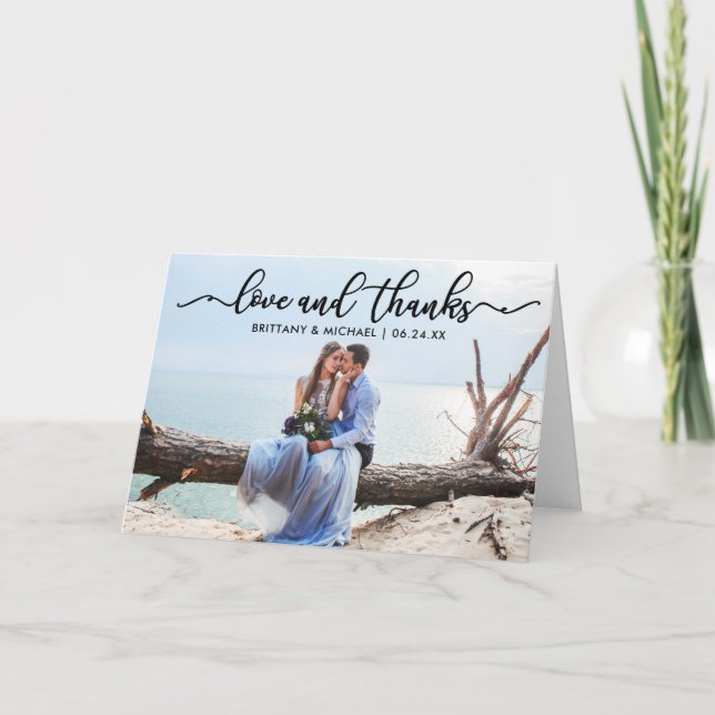 Calligraphie moderne Amour et Merci Mariage Pold (Devant)