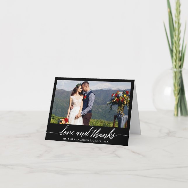 Calligraphie moderne amour Merci Mariage B Note (Devant)