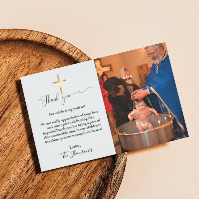 Calligraphie moderne baptême carte de remerciement (Créateur téléchargé)