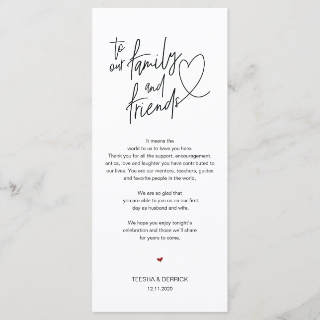 Calligraphie moderne Cadre Carte de remerciements (Devant)