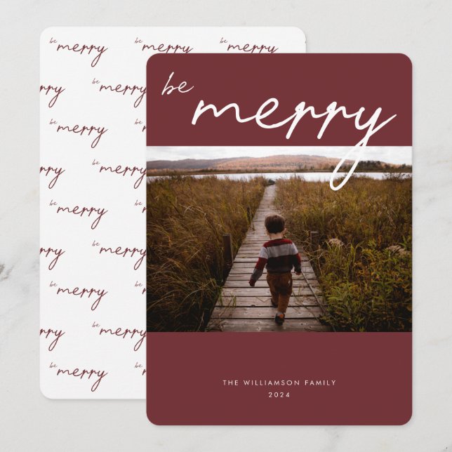 Calligraphie moderne Carte de Noël (Devant / Derrière)