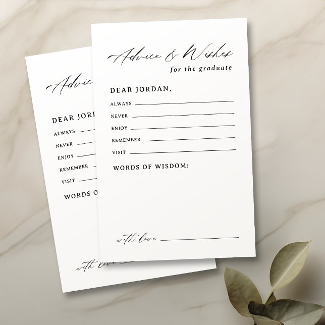 Calligraphie moderne Conseils et souhaits de diplô (Modern Calligraphy Graduation advice & wishes)