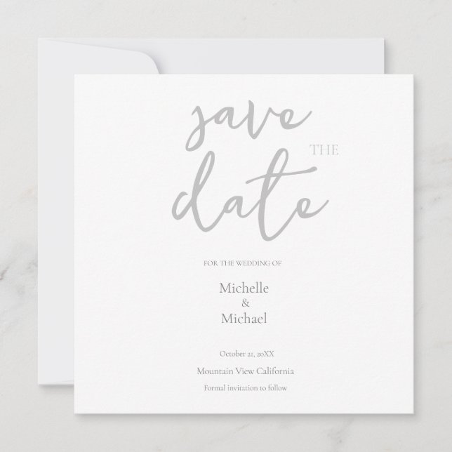 Calligraphie Moderne de Mariage Save the Date (Devant)