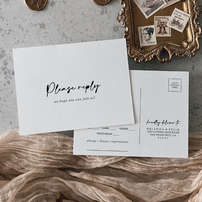 Calligraphie Moderne Élégant Menu Choix RSVP (Créateur téléchargé)