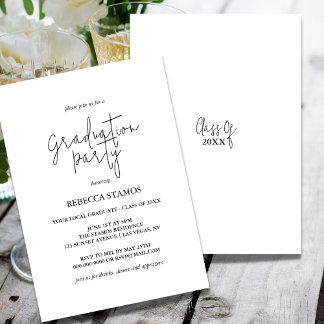 Calligraphie moderne Graduation Party Invitation
