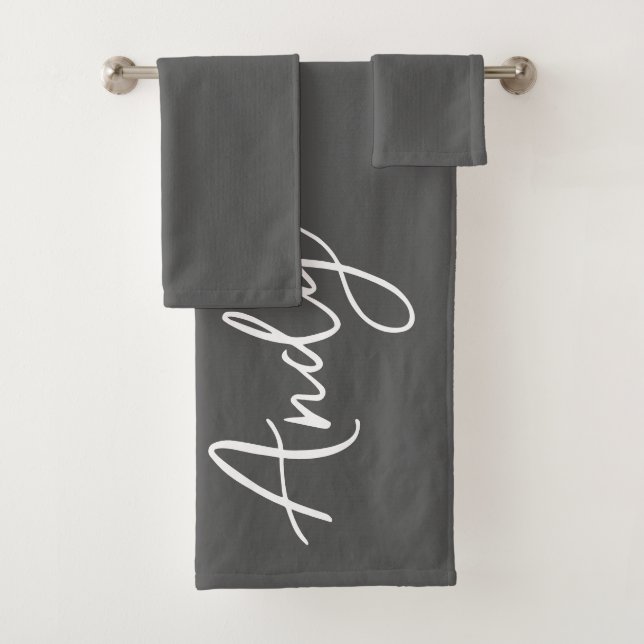 Calligraphie moderne gris foncé Nom personnalisé (En situation)