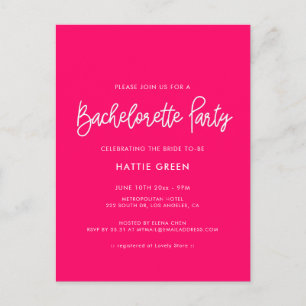 Calligraphie moderne Invitation du Bachelorette Pa