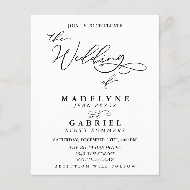 Calligraphie moderne manuscrite pour mariage  (Devant)