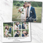 Calligraphie Moderne Mariage Amour Et Merci 6 Phot<br><div class="desc">Calligraphie moderne Amour et Merci Mariée Mariage et Salle 6 Photos Carte de remerciements - Script blanc</div>