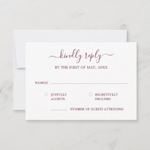 Calligraphie moderne Mariage Bourgogne Carte RSVP