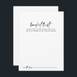 Calligraphie Moderne Mariage Bucket List Cartes<br><div class="desc">Ces cartes de liste de seau mariages modernes calligraphie sont l'activité parfaite pour une réception de mariage rustique ou une douche nuptiale. Le design sobre et élégant présente une typographie de script classique et sophistiquée en noir et blanc. Modifier le libellé pour convenir à tout événement de vie. Le panneau...</div>