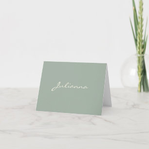 Calligraphie moderne minimaliste Nom Vert Sauge