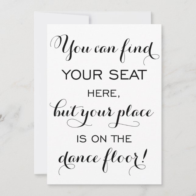 Calligraphie moderne | Panneau de plan de table de (Devant)