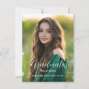Calligraphie moderne Photo Graduation Invitation