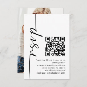 Calligraphie moderne Photo QR Code Mariage RSVP