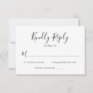 Calligraphie moderne Script Coeur Mariage Carte RS