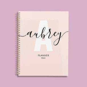 Calligraphie Monogramme Rose Pâle Féminin
