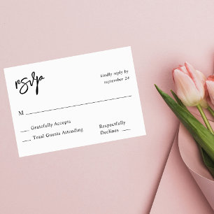 Calligraphie noir et blanc 10 RSVP no Repas