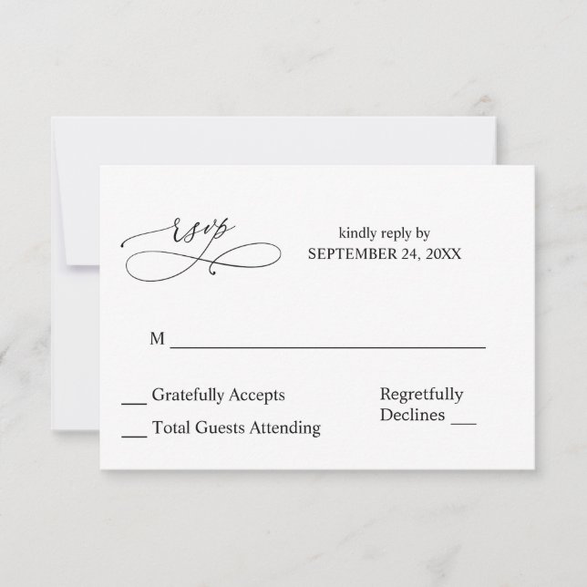 Calligraphie noir et blanc 7 RSVP sans repas  (Devant)