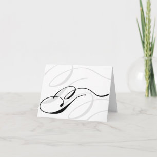 Calligraphie noir et blanc Cartes de monographie T