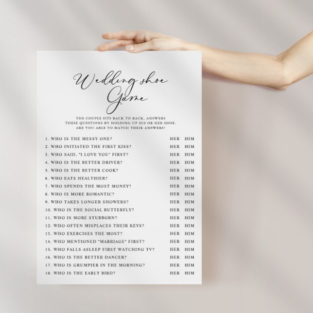 Calligraphie noir et blanc Mariage jeu de chaussur (Créateur téléchargé)