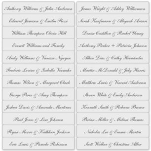 Calligraphie Nom de l'invité Étiquettes Transparen