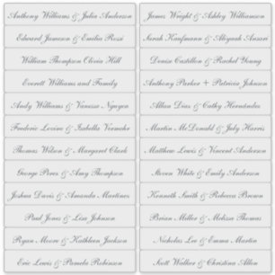 Calligraphie Nom de l'invité Étiquettes Transparen