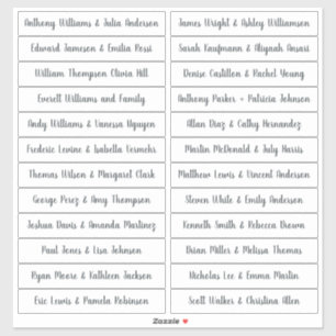 Calligraphie Noms des invités Étiquette Blanc